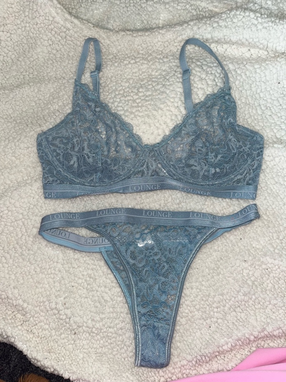 Light blue lounge lace set size L/34E